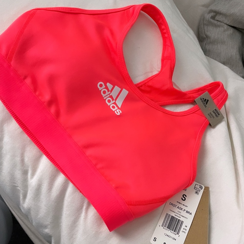 Don’t Rest Alphaskin Adidas Sports Bra -Neon Pink